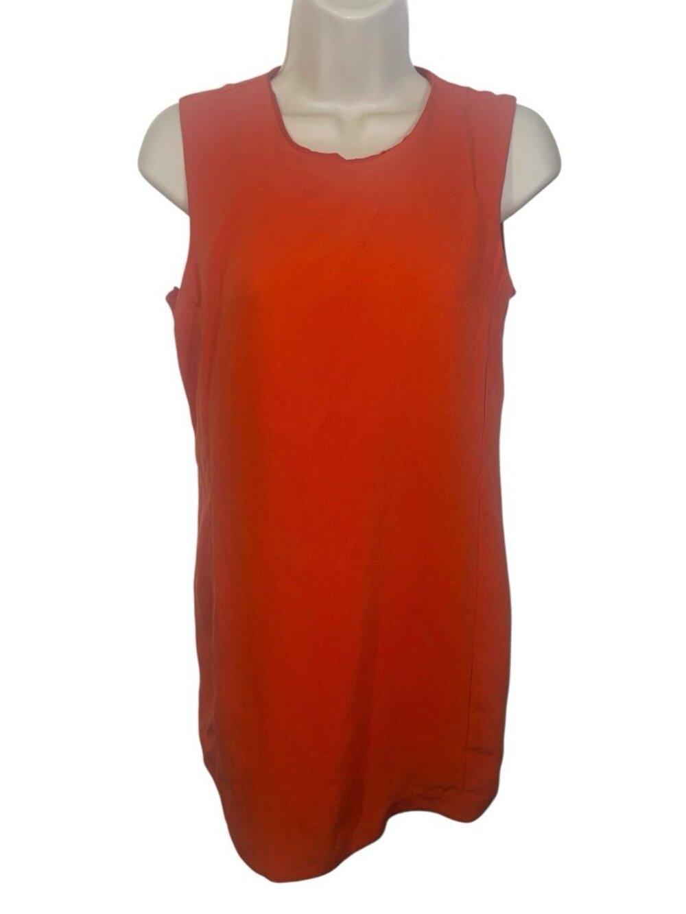 VINCE Women's Size 6 Orange 100% Silk Shift Mini Dress Elegant Classic